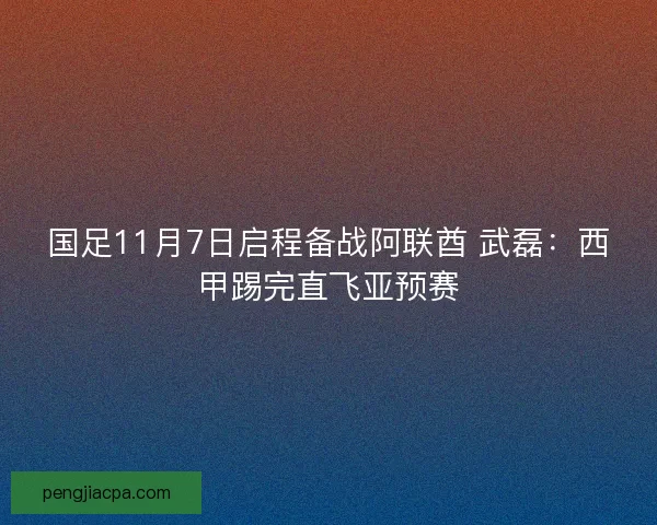 国足11月7日启程备战阿联酋 武磊：西甲踢完直飞亚预赛